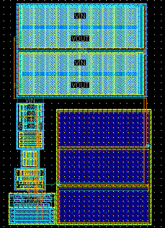 Cadence top-level layout view for the team LDO project.